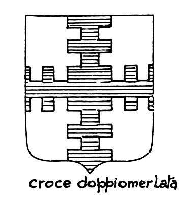 Image of the heraldic term: Croce doppiomerlata